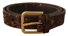 Load image into Gallery viewer, Dolce & Gabbana Elegant Leather Belt with Engraved Buckle