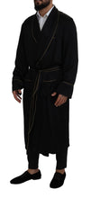 Load image into Gallery viewer, Dolce & Gabbana Elegant Black Silk Long Robe Coat
