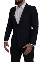 Load image into Gallery viewer, Dolce & Gabbana Blue Wool Single Breasted Coat Blazer