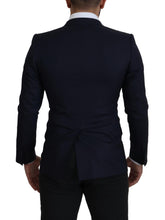 Load image into Gallery viewer, Dolce & Gabbana Blue Wool Single Breasted Coat Blazer