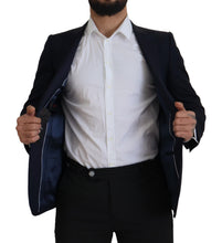 Load image into Gallery viewer, Dolce & Gabbana Blue Wool Single Breasted Coat Blazer