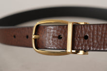 Load image into Gallery viewer, Dolce & Gabbana Elegant Brown Leather Belt with Logo Buckle