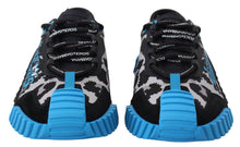Load image into Gallery viewer, Dolce & Gabbana Black Blue Fabric Lace Up NS1 Sneakers