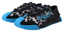 Load image into Gallery viewer, Dolce & Gabbana Black Blue Fabric Lace Up NS1 Sneakers