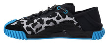 Load image into Gallery viewer, Dolce & Gabbana Black Blue Fabric Lace Up NS1 Sneakers