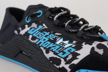 Load image into Gallery viewer, Dolce & Gabbana Black Blue Fabric Lace Up NS1 Sneakers