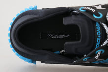 Load image into Gallery viewer, Dolce & Gabbana Black Blue Fabric Lace Up NS1 Sneakers