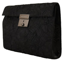 Load image into Gallery viewer, Dolce & Gabbana Elegant Black Silver Clutch Portfolio