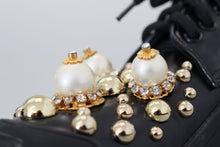 Load image into Gallery viewer, Dolce & Gabbana Black Leather Trekking Derby Embellished Shoes
