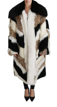 Load image into Gallery viewer, Dolce & Gabbana Elegant Multicolor Shearling Cape Coat