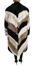 Load image into Gallery viewer, Dolce & Gabbana Elegant Multicolor Shearling Cape Coat