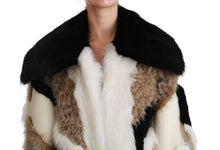 Load image into Gallery viewer, Dolce & Gabbana Elegant Multicolor Shearling Cape Coat