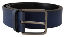 Load image into Gallery viewer, Dolce & Gabbana Elegant Blue Leather Belt with Silver Buckle