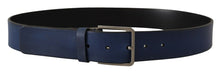 Load image into Gallery viewer, Dolce & Gabbana Elegant Blue Leather Belt with Silver Buckle