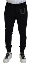 Load image into Gallery viewer, Dolce & Gabbana Black Wool Horseshoe Jogger Pants