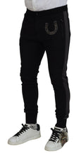 Load image into Gallery viewer, Dolce & Gabbana Black Wool Horseshoe Jogger Pants