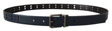 Load image into Gallery viewer, Dolce & Gabbana Elegant Blue Leather Belt with Metal Buckle