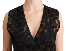 Load image into Gallery viewer, Dolce & Gabbana Elegant Floral Black Silk Blend Vest