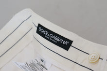Load image into Gallery viewer, Dolce & Gabbana White Stripes Cotton Skinny Chino Pants