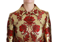 Load image into Gallery viewer, Dolce & Gabbana Elegant Gold Floral Brocade Trench Coat