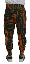 Load image into Gallery viewer, Dolce & Gabbana Multicolor Logo Print Silk Cargo Jogger Pants