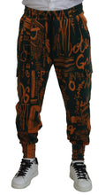 Load image into Gallery viewer, Dolce & Gabbana Multicolor Logo Print Silk Cargo Jogger Pants