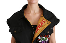 Load image into Gallery viewer, Dolce & Gabbana Elegant Black Bomber Jacket with Detachable Features