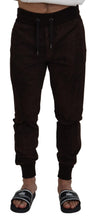 Load image into Gallery viewer, Dolce & Gabbana Brown Solid Men Drawstring Jogger Pants