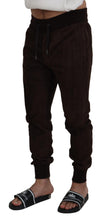 Load image into Gallery viewer, Dolce & Gabbana Brown Solid Men Drawstring Jogger Pants