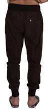 Load image into Gallery viewer, Dolce & Gabbana Brown Solid Men Drawstring Jogger Pants