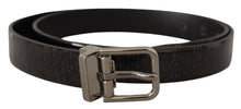 Load image into Gallery viewer, Dolce & Gabbana Elegant Black Leather Belt with Silver Buckle