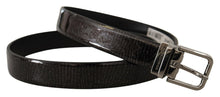 Load image into Gallery viewer, Dolce & Gabbana Elegant Black Leather Belt with Silver Buckle