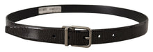 Load image into Gallery viewer, Dolce & Gabbana Elegant Black Leather Belt with Silver Buckle