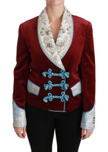 Load image into Gallery viewer, Dolce & Gabbana Opulent Red Baroque Detail Blazer