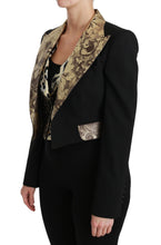 Load image into Gallery viewer, Dolce & Gabbana Opulent Black Gold Floral Jacket and Vest Ensemble