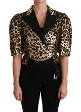 Load image into Gallery viewer, Dolce & Gabbana Gold Leopard Print Short Sleeve Blazer