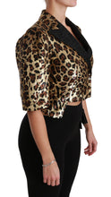 Load image into Gallery viewer, Dolce & Gabbana Gold Leopard Print Short Sleeve Blazer