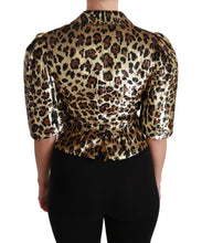 Load image into Gallery viewer, Dolce & Gabbana Gold Leopard Print Short Sleeve Blazer