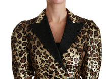 Load image into Gallery viewer, Dolce & Gabbana Gold Leopard Print Short Sleeve Blazer