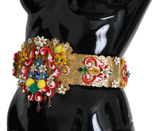 Load image into Gallery viewer, Dolce & Gabbana Golden Floral Crystal Embellished Waist Belt