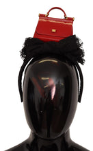 Load image into Gallery viewer, Dolce & Gabbana Exquisite Black Cotton Red Bronze Diadem Headband