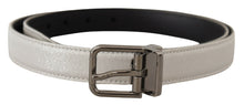 Load image into Gallery viewer, Dolce & Gabbana Chic White Leather Belt with Chrome Buckle