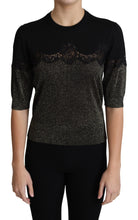 Load image into Gallery viewer, Dolce & Gabbana Elegant Lurex Threaded Jersey Lace Blouse
