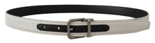 Load image into Gallery viewer, Dolce & Gabbana Chic White Leather Belt with Chrome Buckle