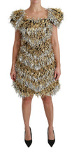 Load image into Gallery viewer, Dolce & Gabbana Elegant Silver Layered Shift Mini Dress