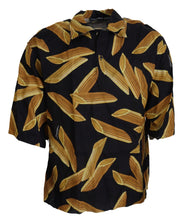 Load image into Gallery viewer, Dolce & Gabbana Black Linen Shirt with Penne Rigate Print