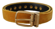 Load image into Gallery viewer, Dolce & Gabbana Elegant Velvet Gold Buckle Women's Belt