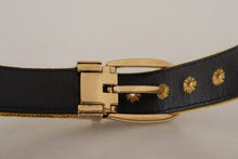 Load image into Gallery viewer, Dolce & Gabbana Elegant Velvet Gold Buckle Women's Belt