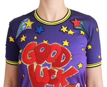 Load image into Gallery viewer, Dolce & Gabbana Elegant Crewneck Motive Tee in Purple