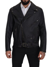 Load image into Gallery viewer, Dolce & Gabbana Elegant Black Leather Biker Jacket